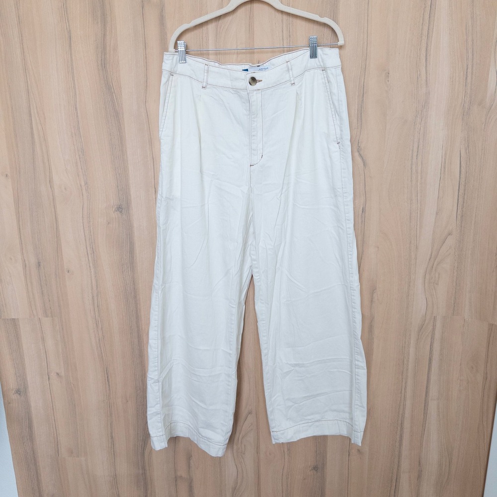 Old Navy Womens High Rise Wide Leg Jeans Size 16 Off White Baggy Minimalist Boho